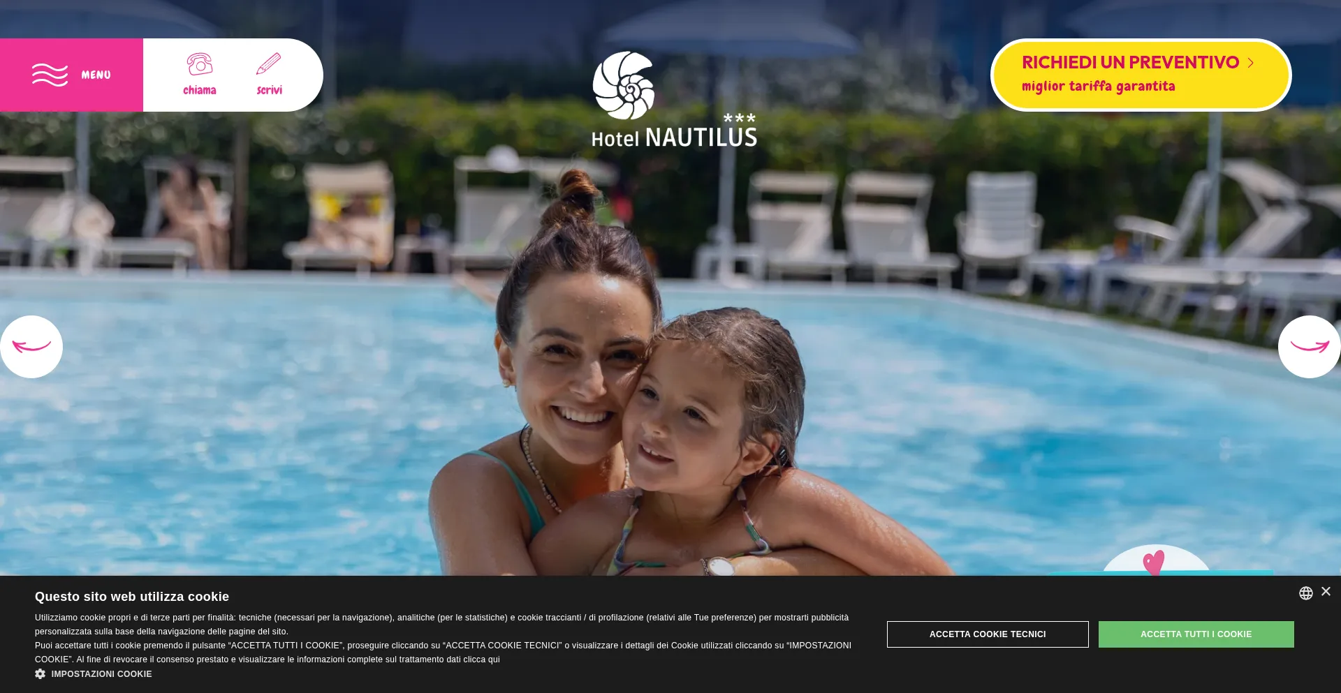 Website screenshot of Hotelnautilusigeamarina.it