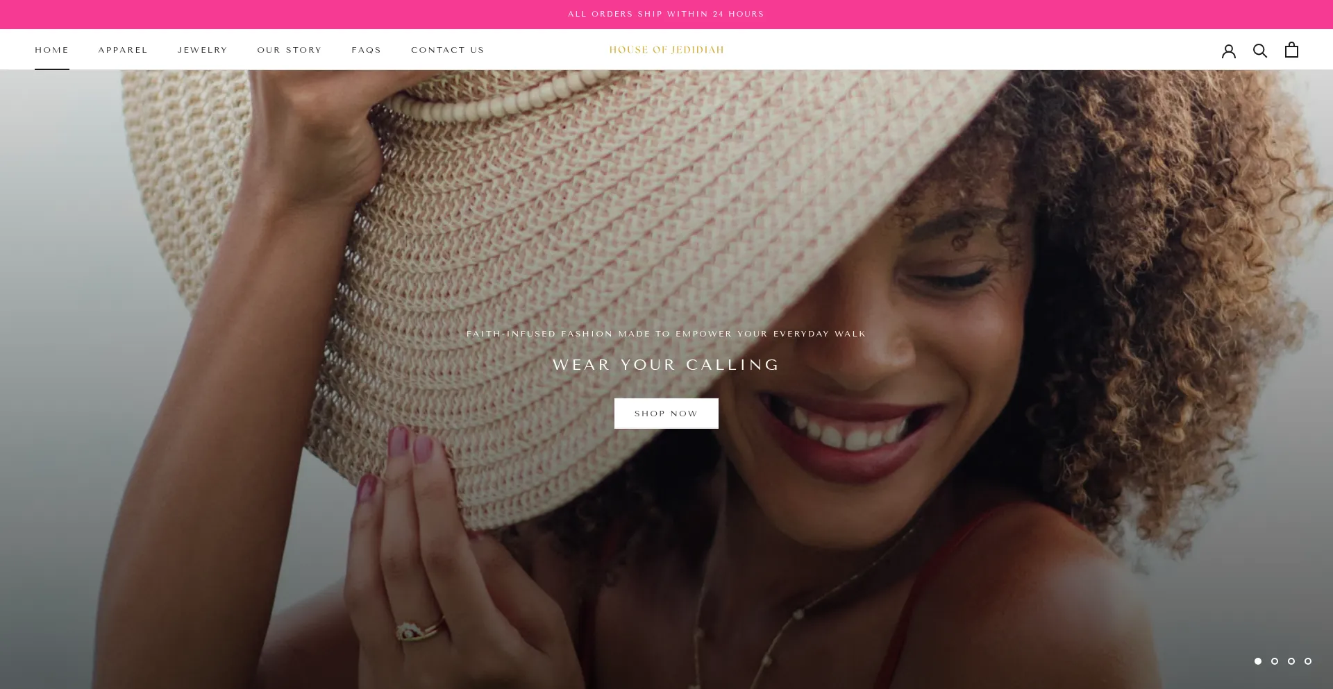 Website screenshot of Houseofjedidiah.com