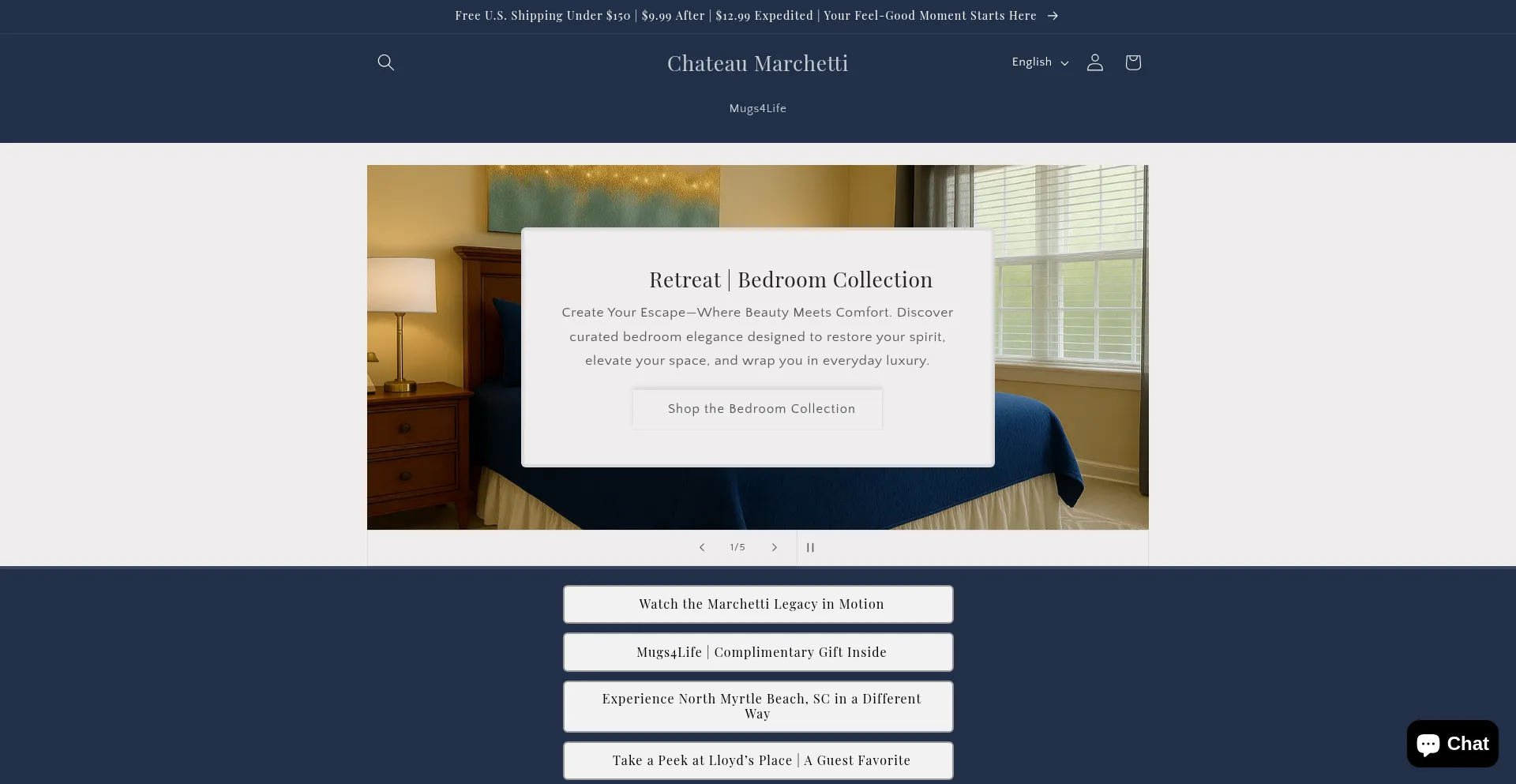 Website screenshot of Houseofmarchetti.com