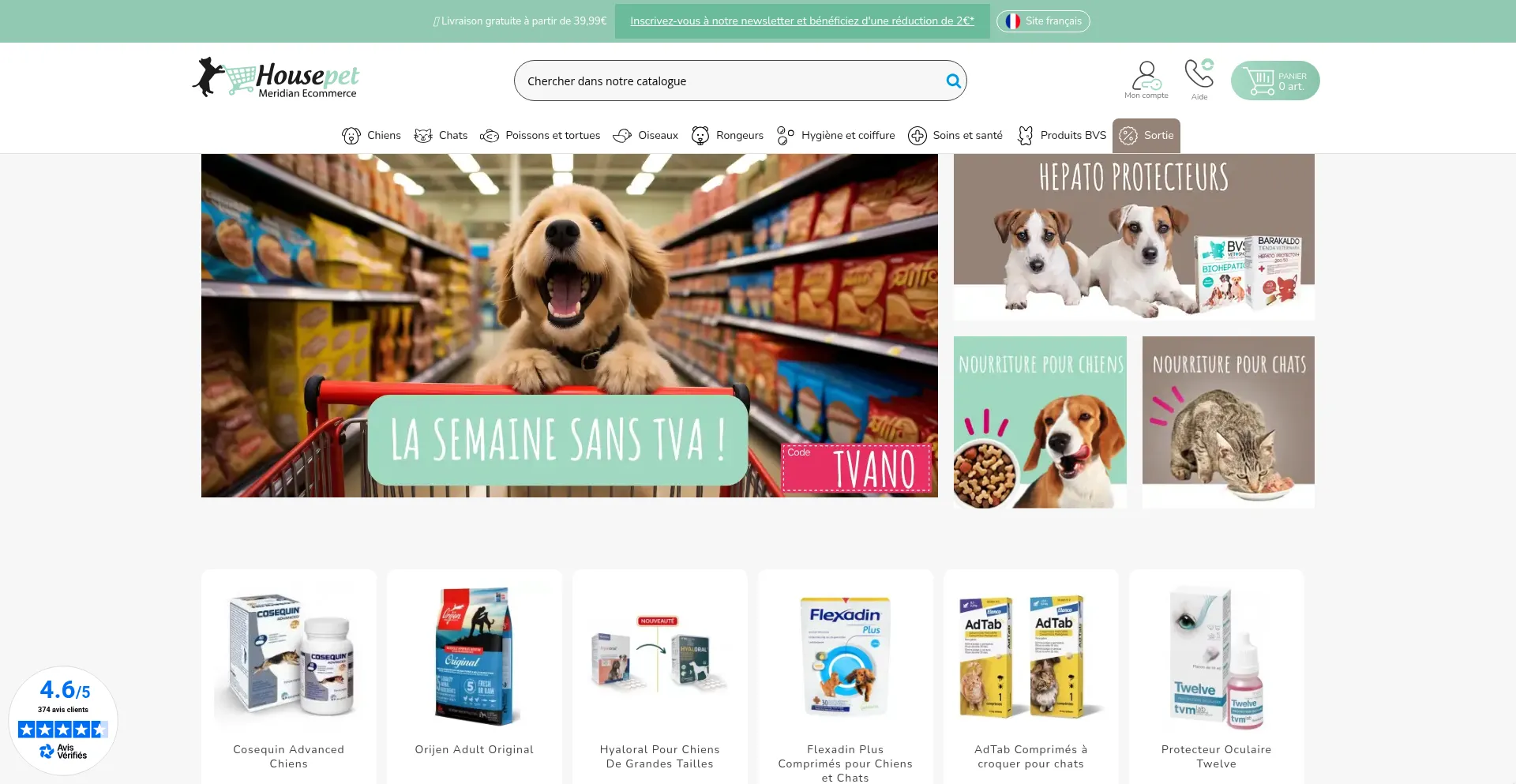 Website screenshot of Housepet.fr