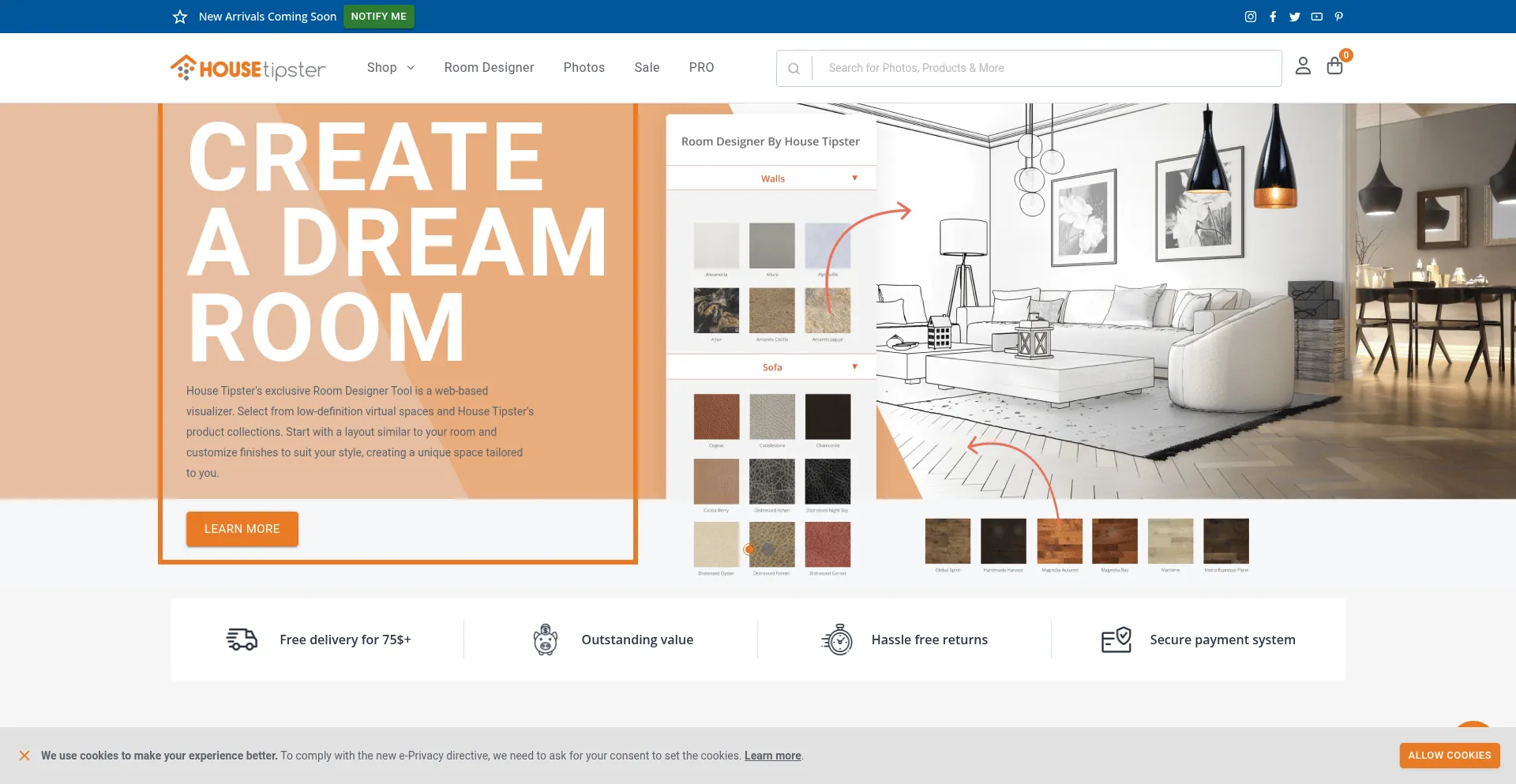 Website screenshot of Housetipster.com