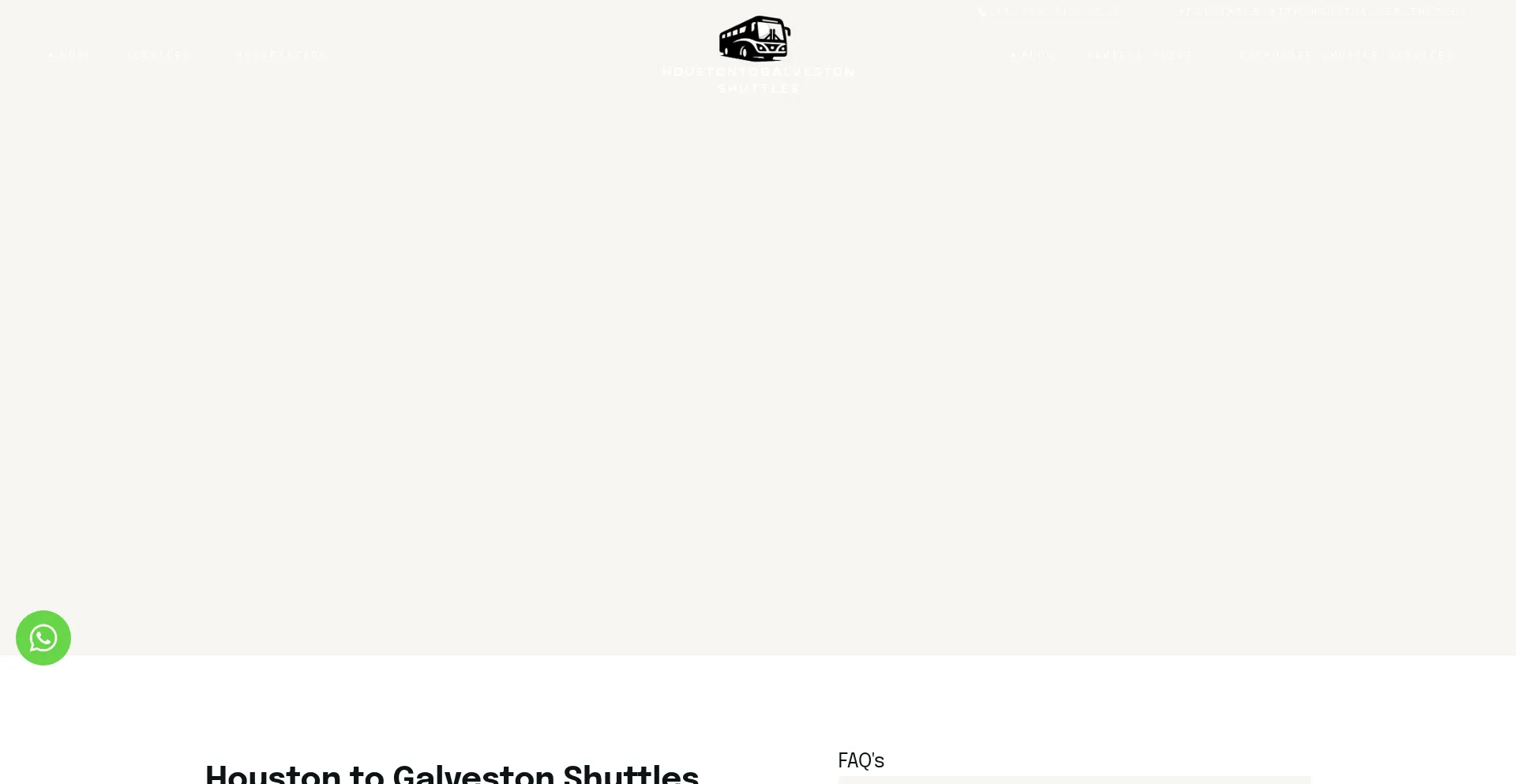 Website screenshot of Houstontogalvestonshuttles.com