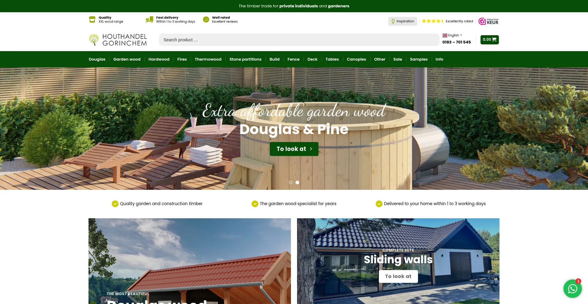 Website screenshot of Houthandelgorinchem.nl