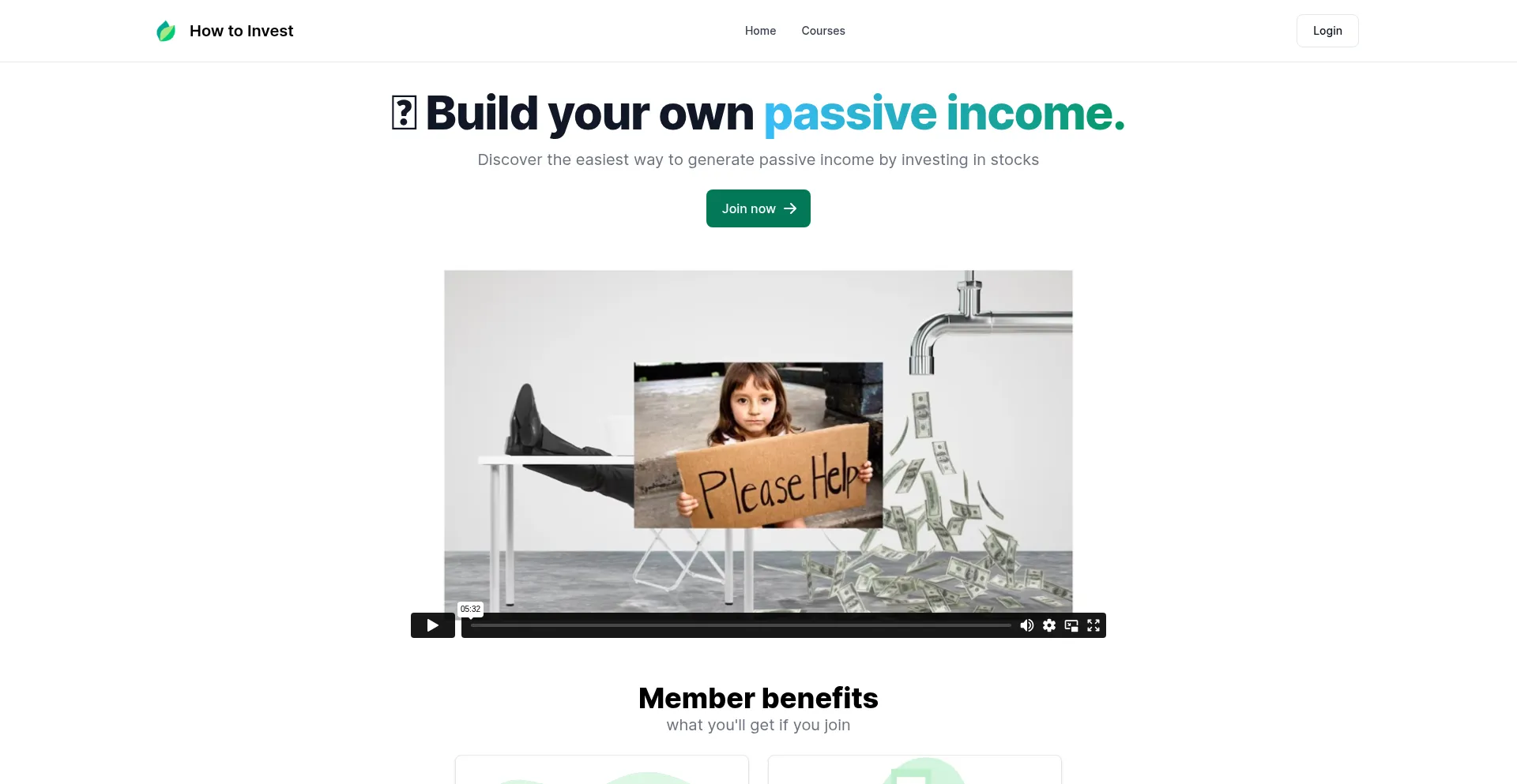 Website screenshot of Howtoinvestforbeginners.com