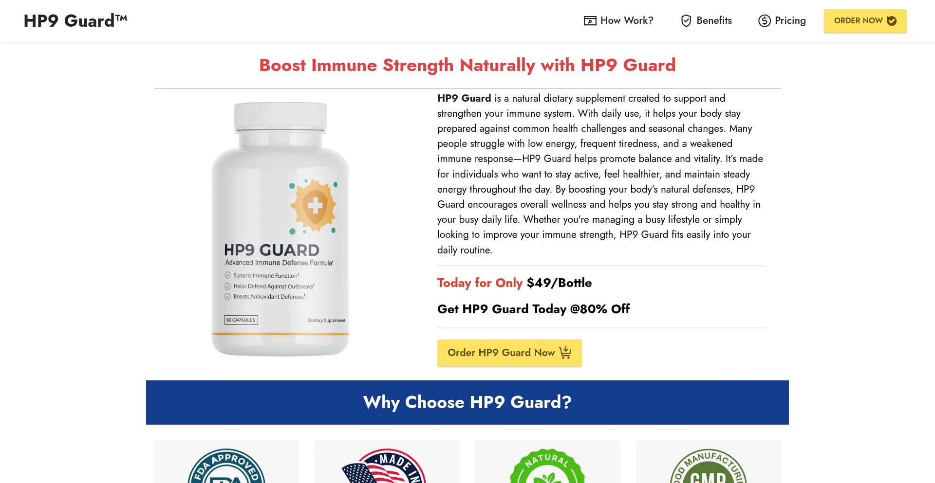 Website screenshot of Hp9-guard.ca