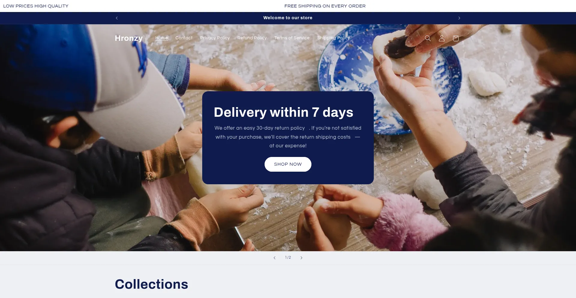 Website screenshot of Hronzyy.com