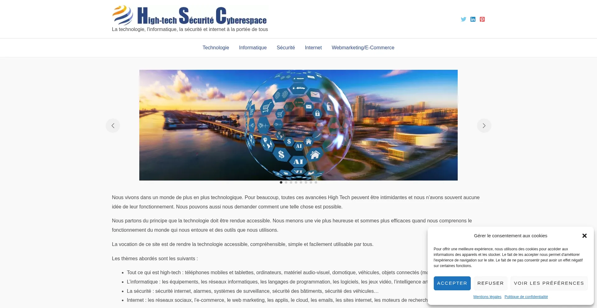 Website screenshot of Hsc.fr