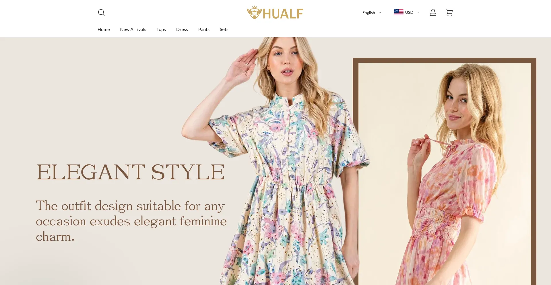 Website screenshot of Hualf.com