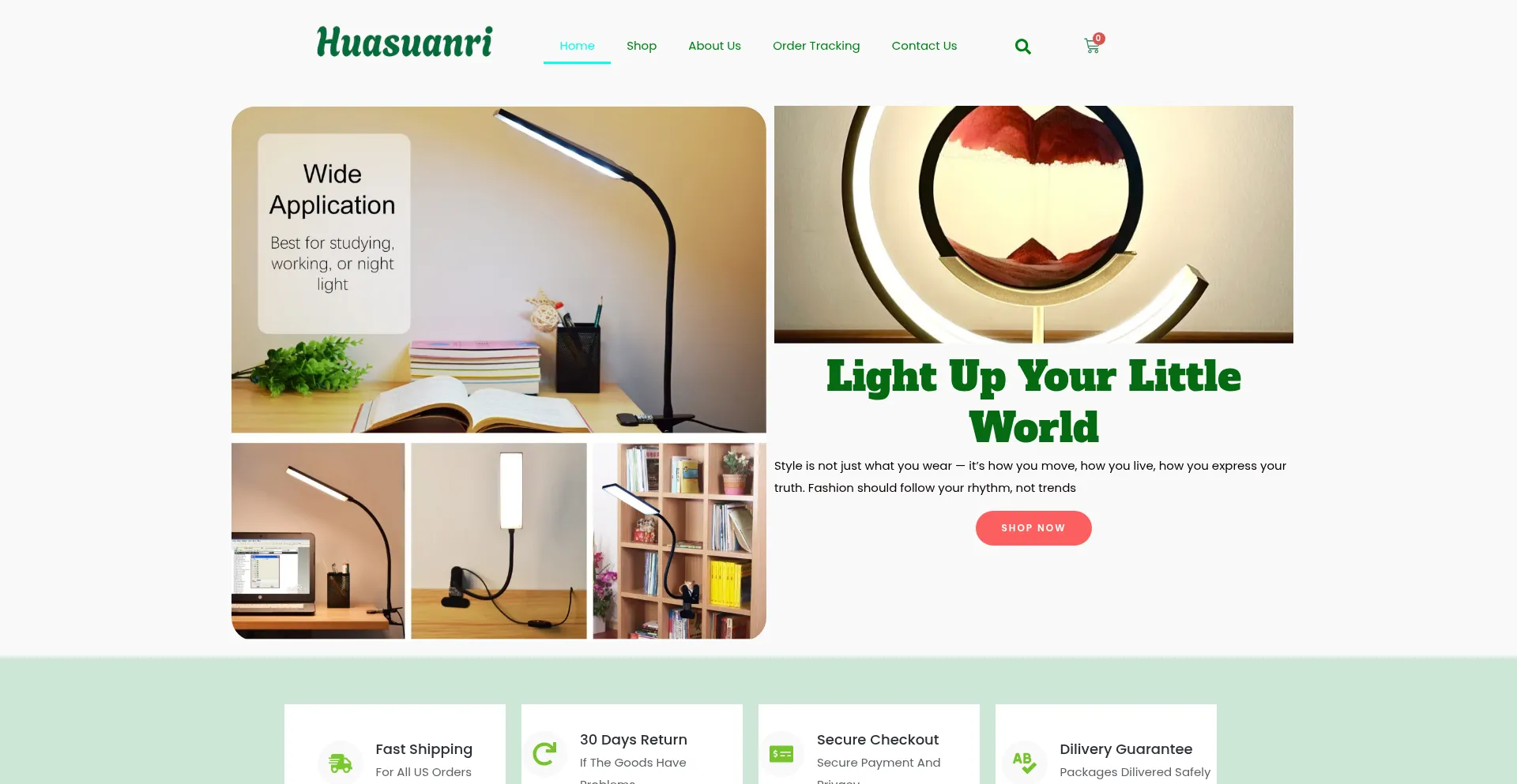 Website screenshot of Huasuanri.com