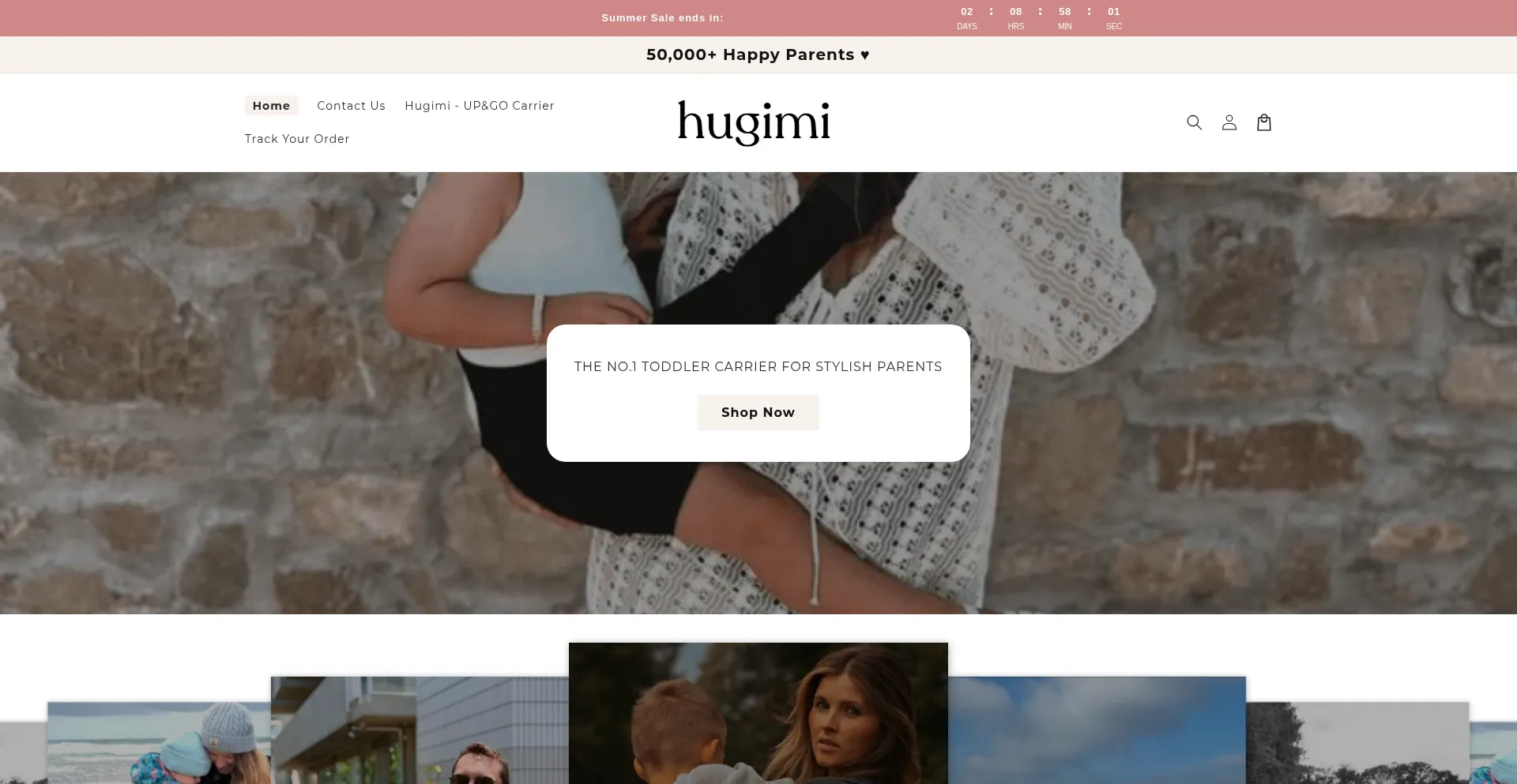 Website screenshot of Hugimi.com