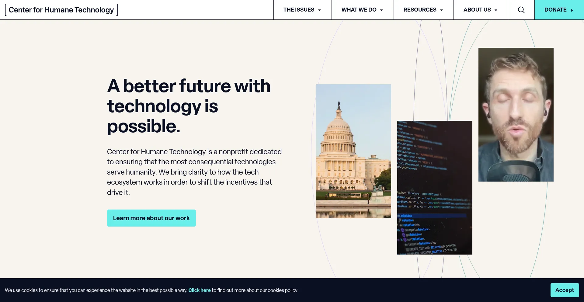 Website screenshot of Humanetech.com
