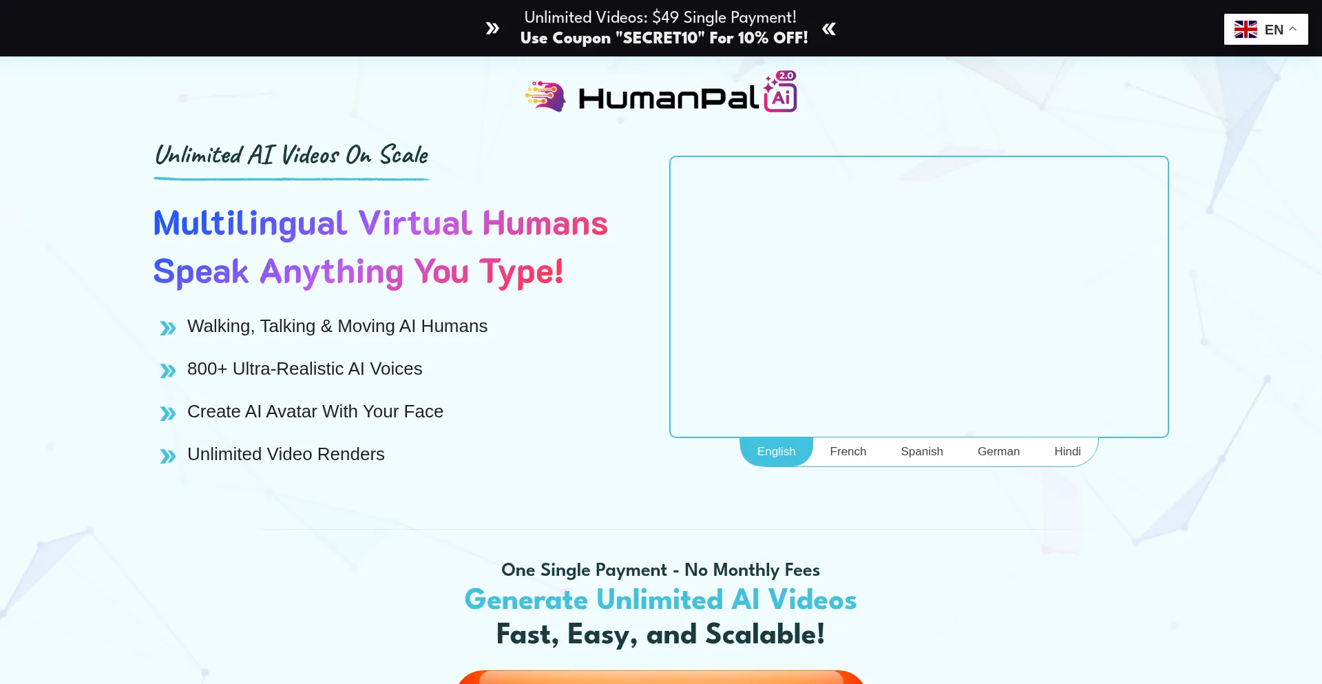 Website screenshot of Humanpal.io