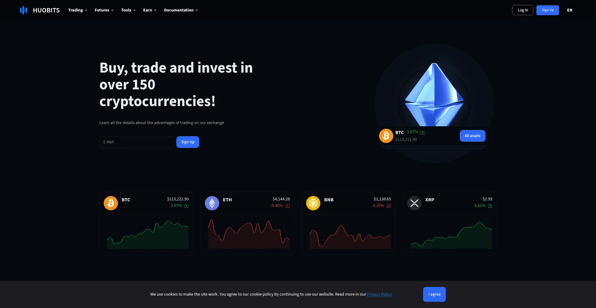 Huobits.com Screenshot