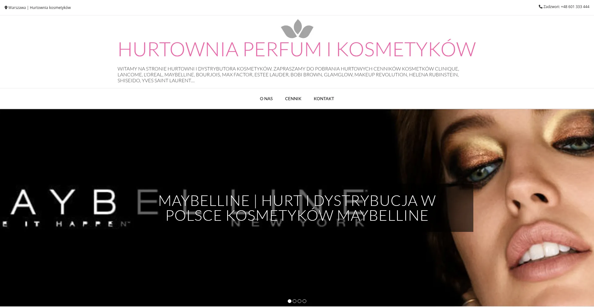 Website screenshot of Hurt-perfumy.pl
