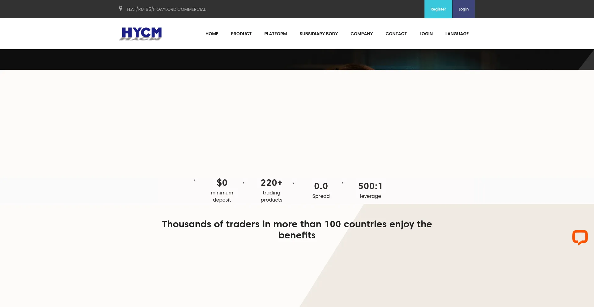 Website screenshot of Hycmforexltd.com