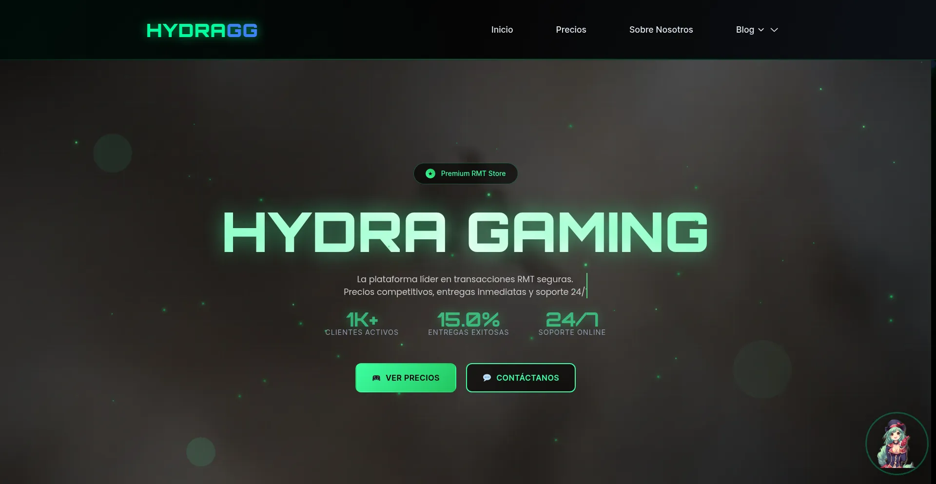 Website screenshot of Hydragg.com