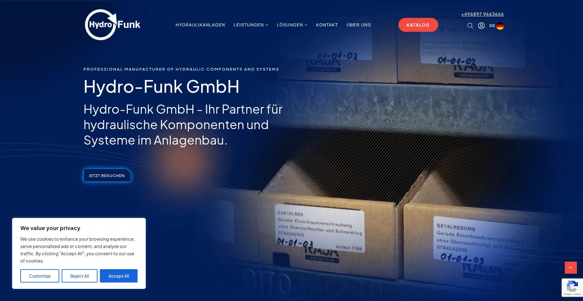 Website screenshot of Hydro-funk.com