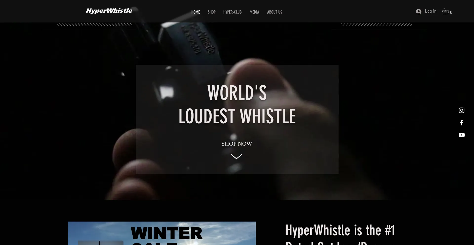 Website screenshot of Hyperwhistle.com