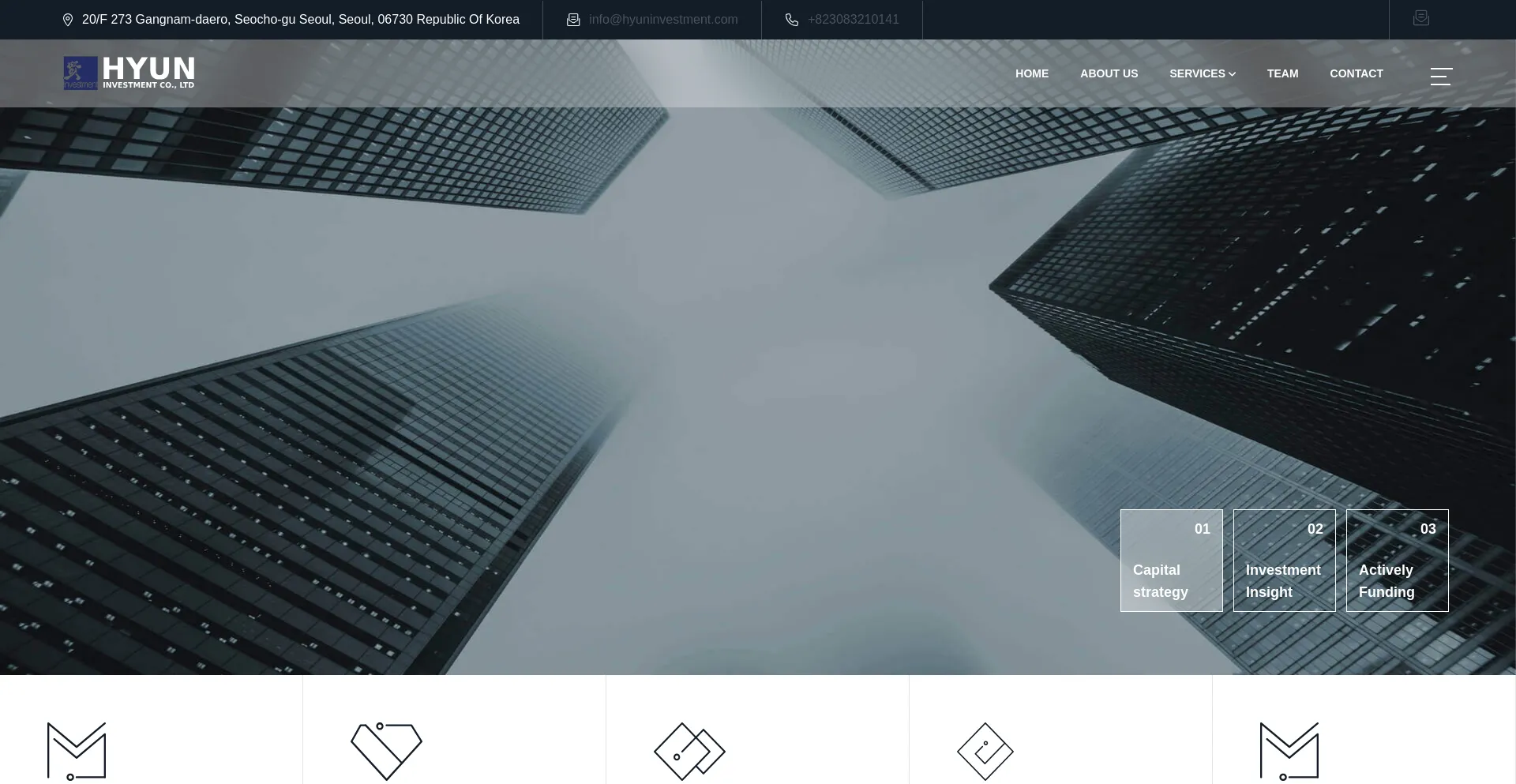 Website screenshot of Hyuninvestment.com