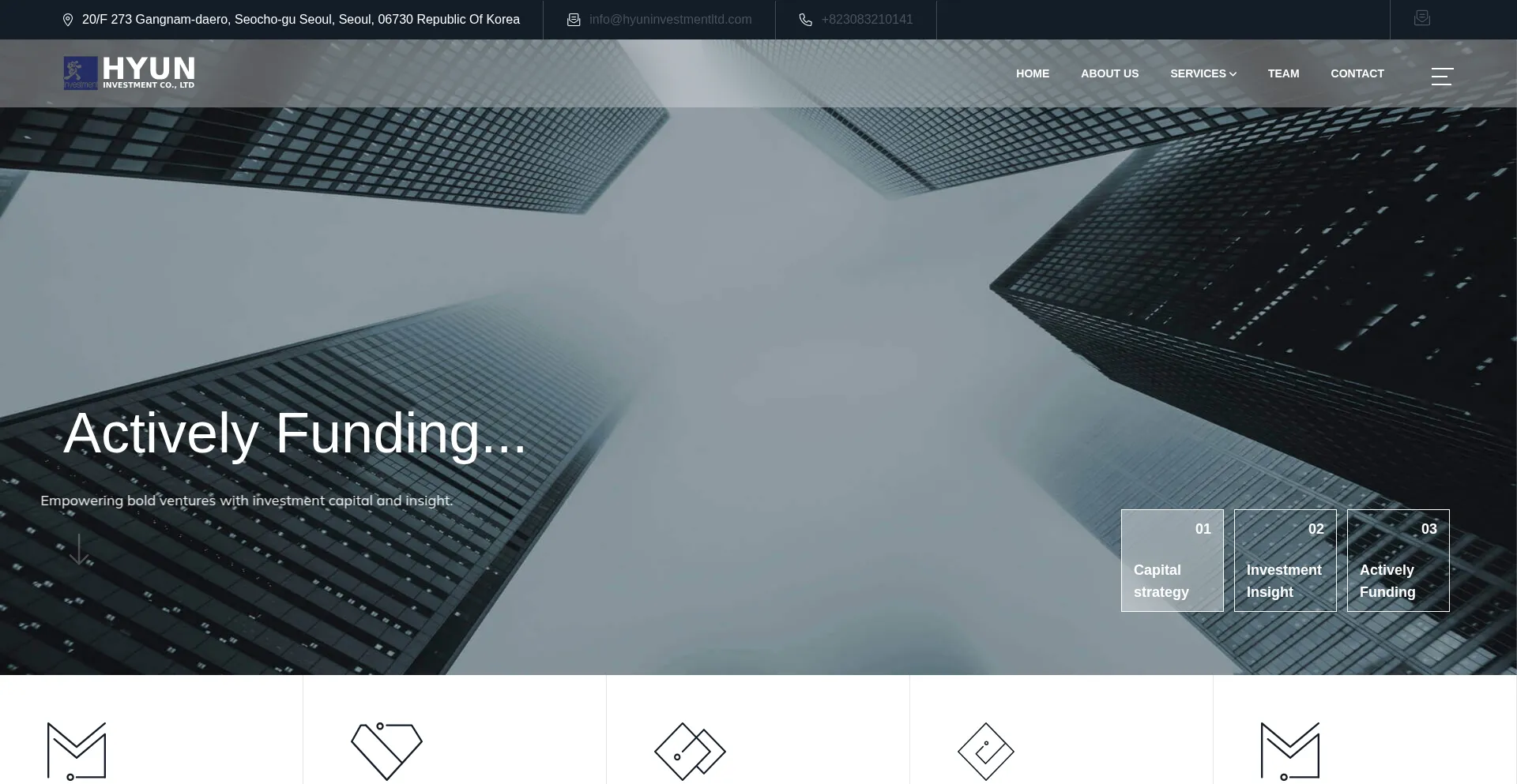 Website screenshot of Hyuninvestmentltd.com