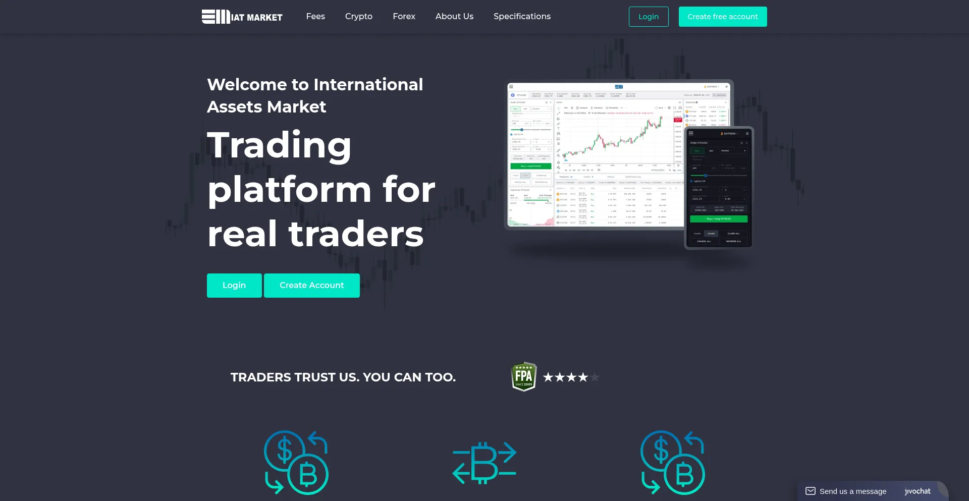 Website screenshot of Iatmarket.com