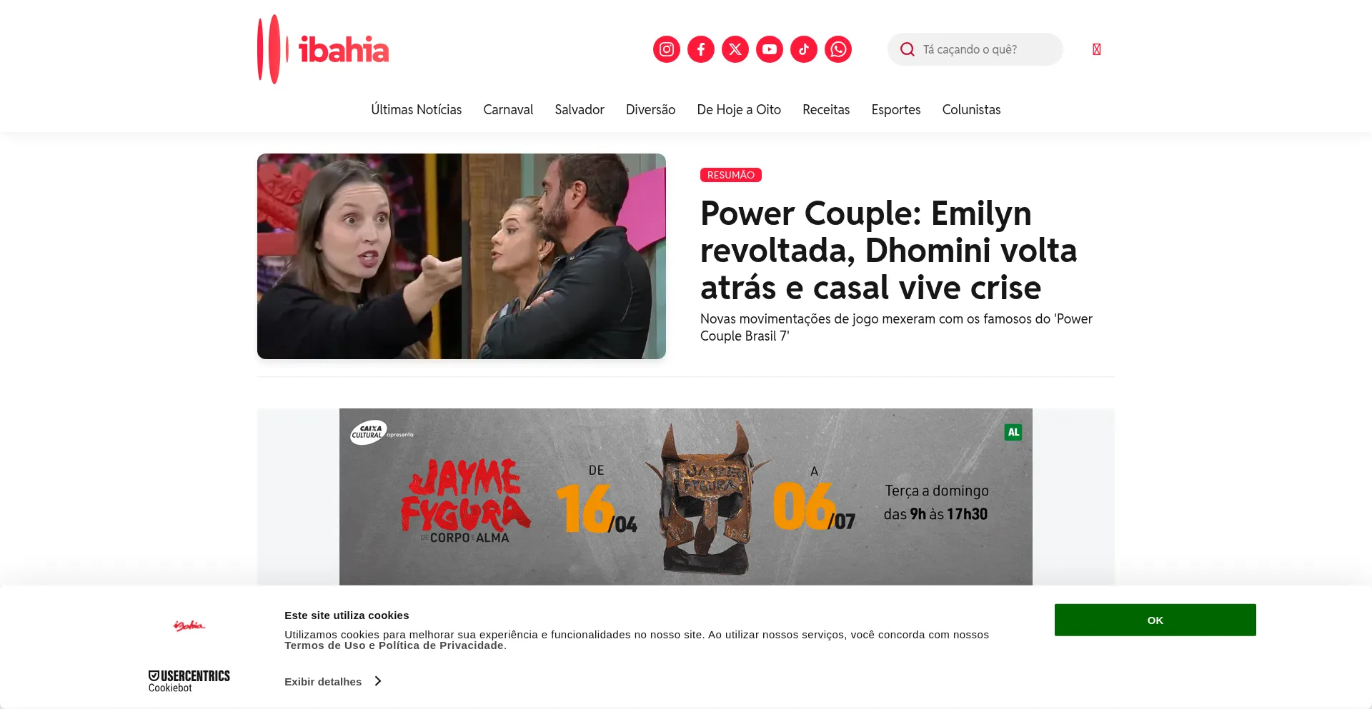 Website screenshot of Ibahia.com