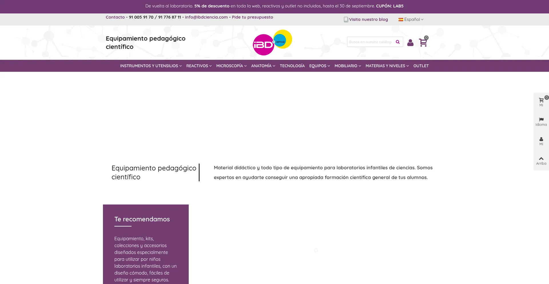 Website screenshot of Ibdciencia.com