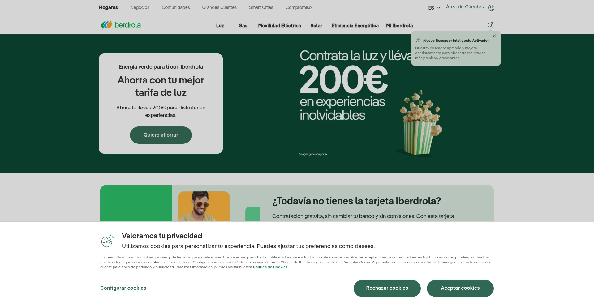 Website screenshot of Iberdrola.es