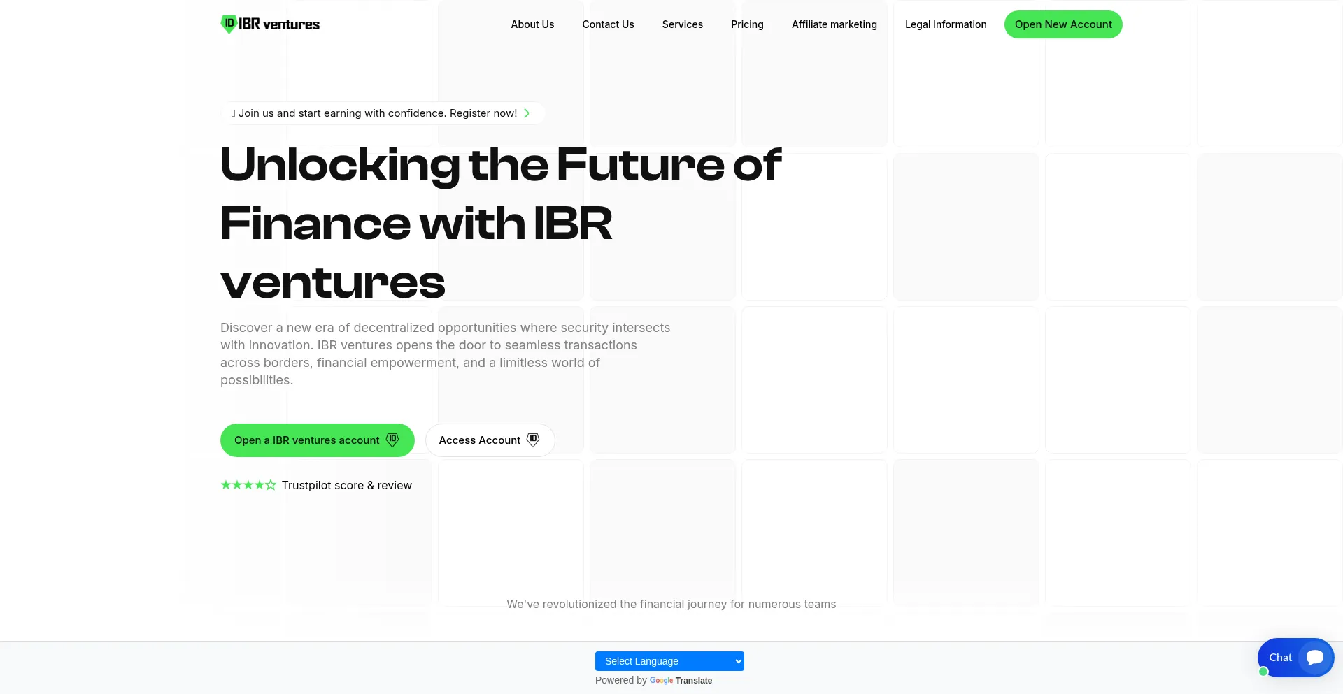 Website screenshot of Ibr-ventures.com