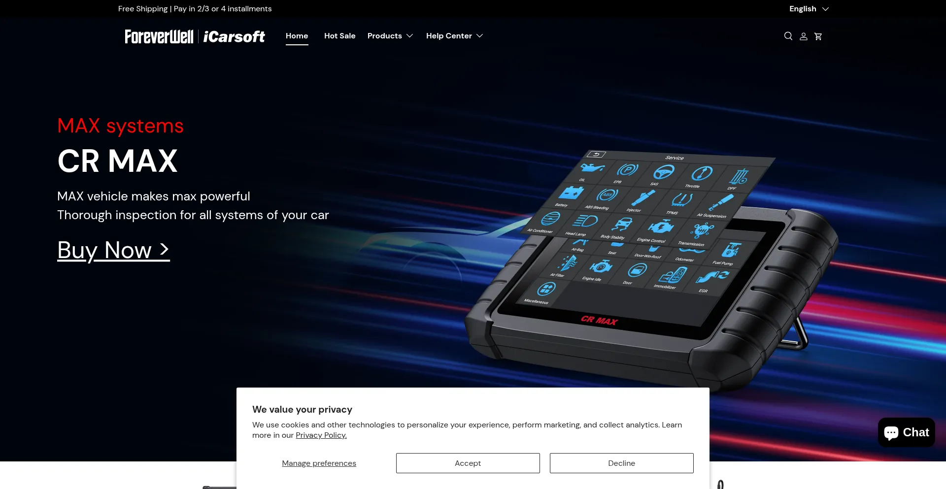 Website screenshot of Icarsoft-us.com