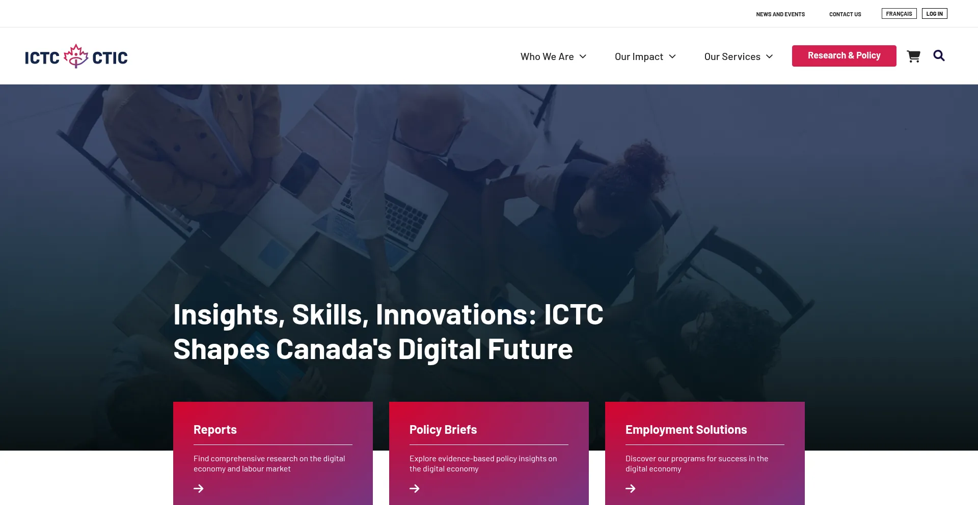 Website screenshot of Ictc-ctic.ca