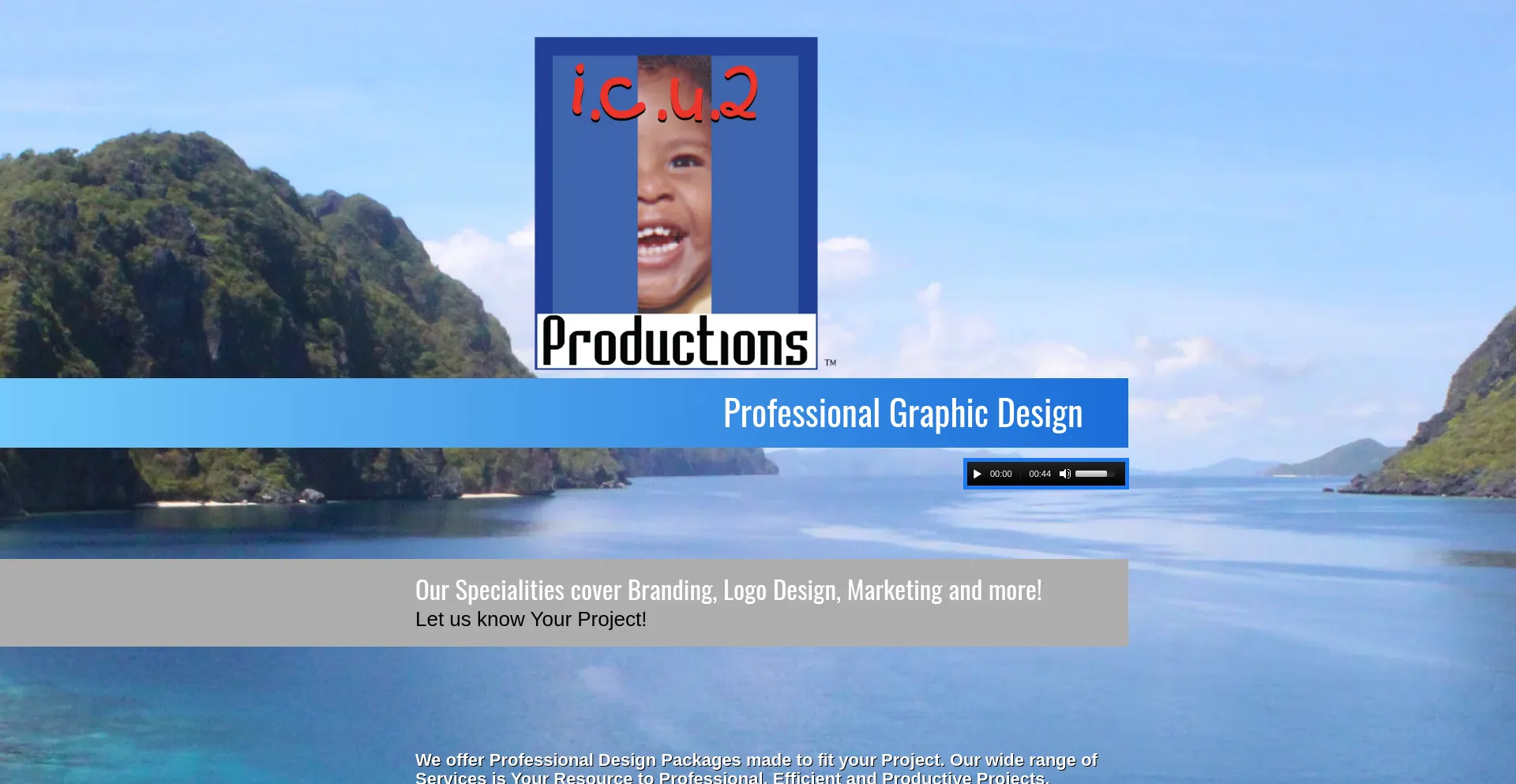 Website screenshot of Icu2-productions.com