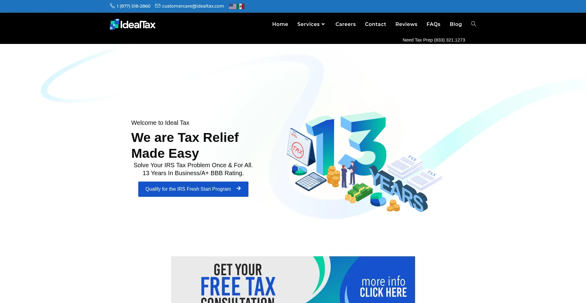 Website screenshot of Idealtax.com