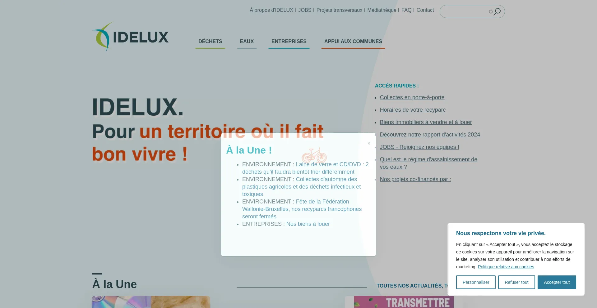 Idelux.be Screenshot