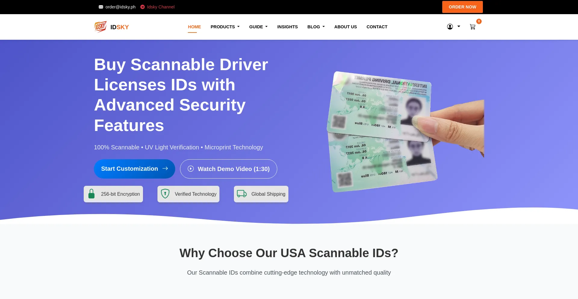 Website screenshot of Idsky.ph