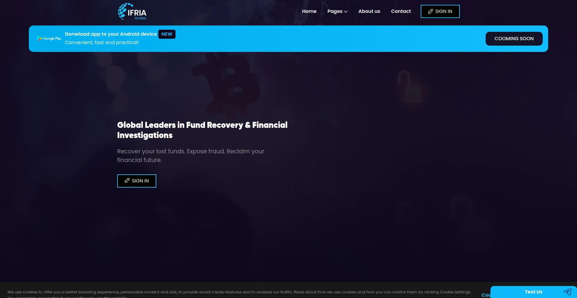 Website screenshot of Ifria.global