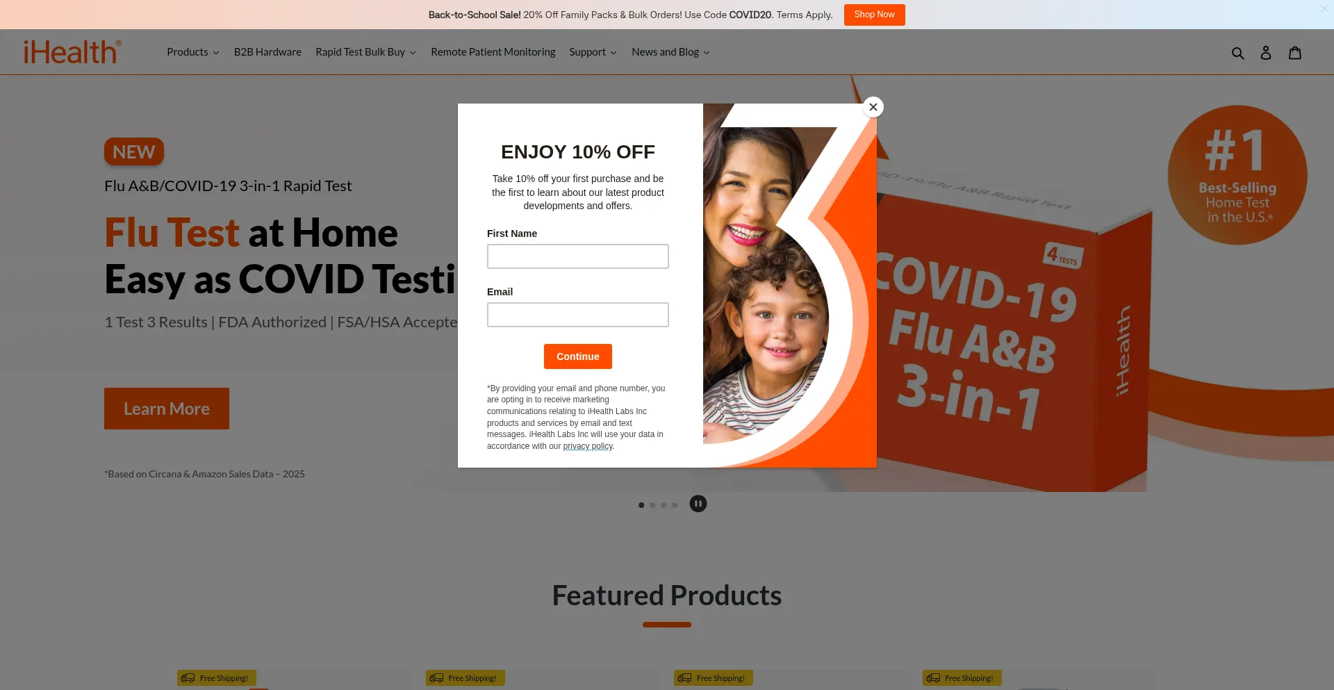 Website screenshot of Ihealthlabs.com
