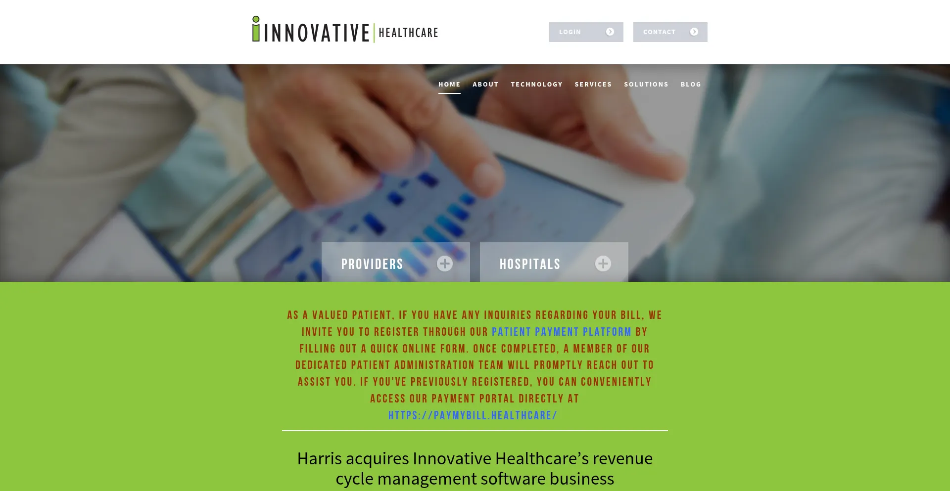 Website screenshot of Ihsi.com