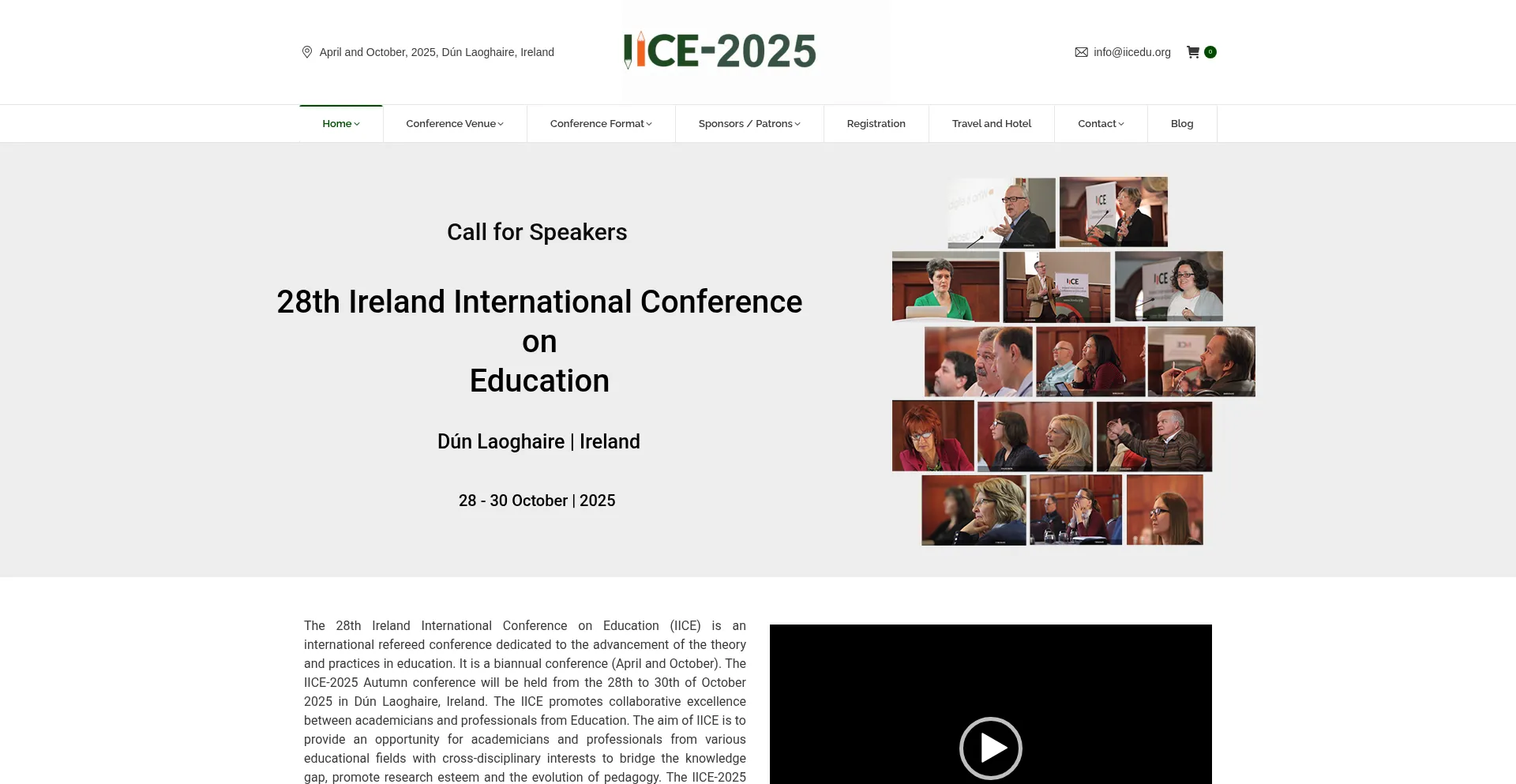 Website screenshot of Iicedu.org