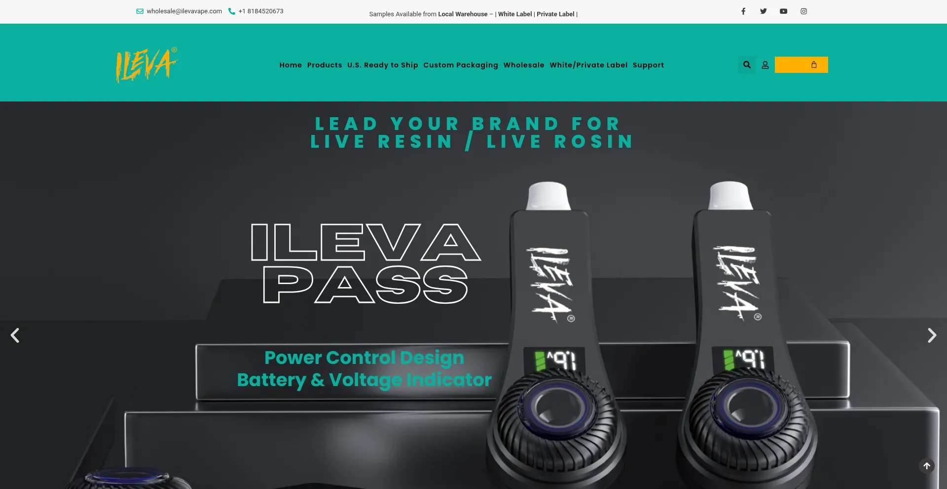 Website screenshot of Ilevavape.com