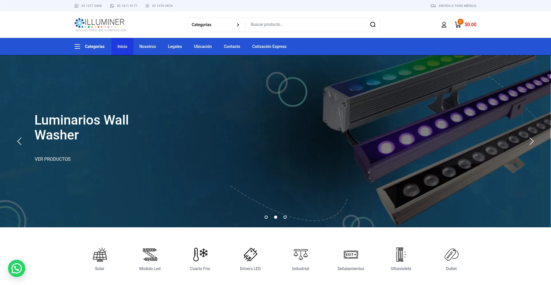 Website screenshot of Illuminer.com.mx