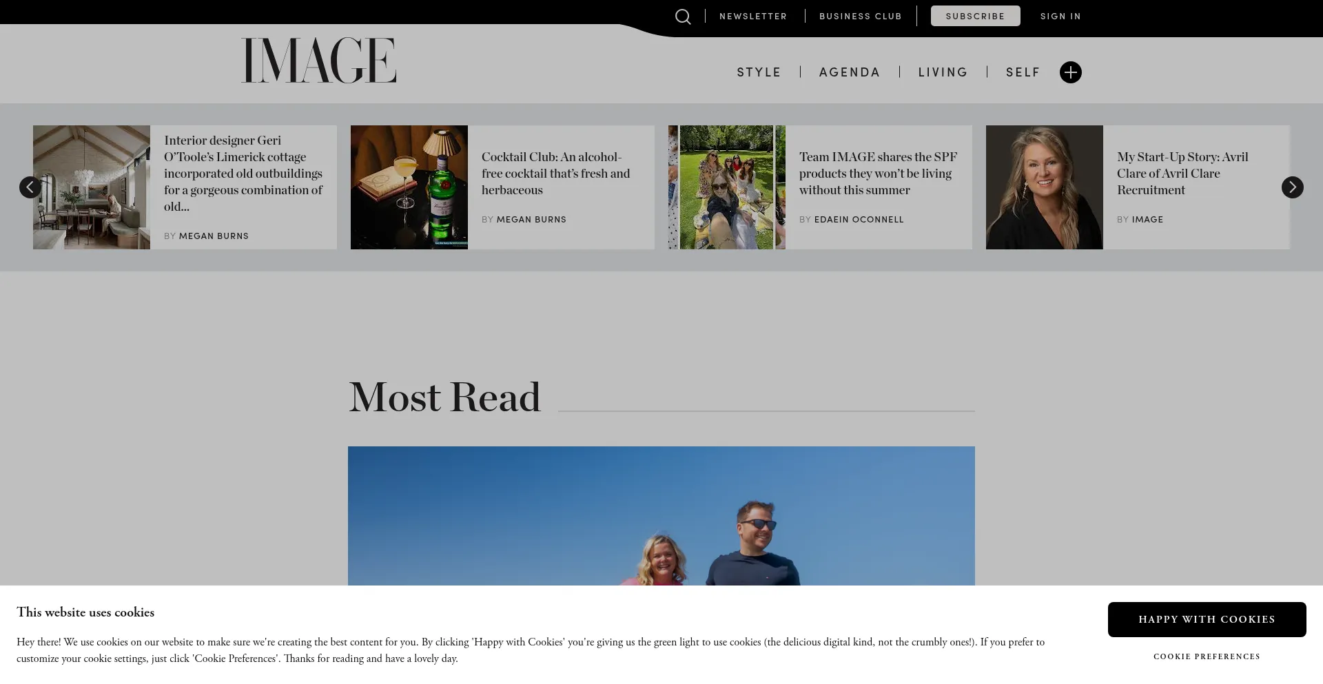 Website screenshot of Image.ie