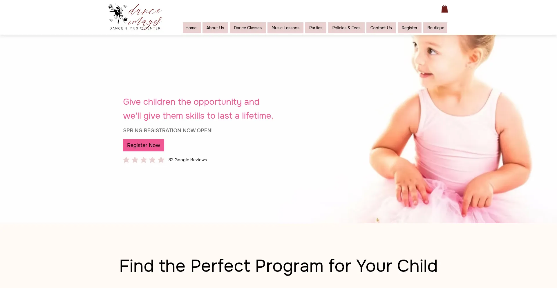Website screenshot of Images1dance.com