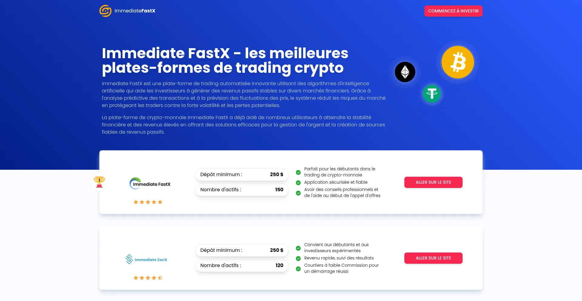 Website screenshot of Immediatefastx.com