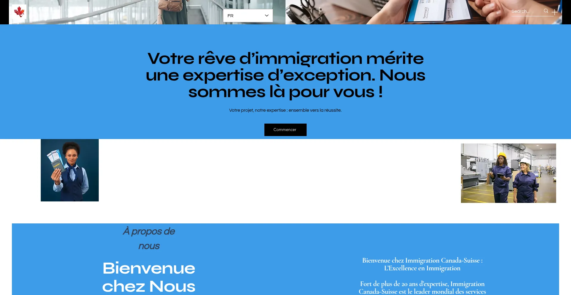 Website screenshot of Immigration-canada-suisse.com