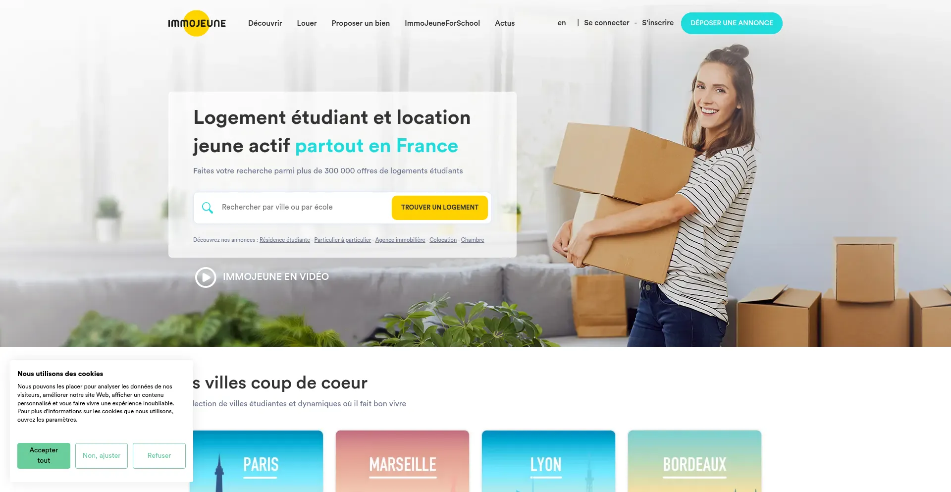 Website screenshot of Immojeune.com