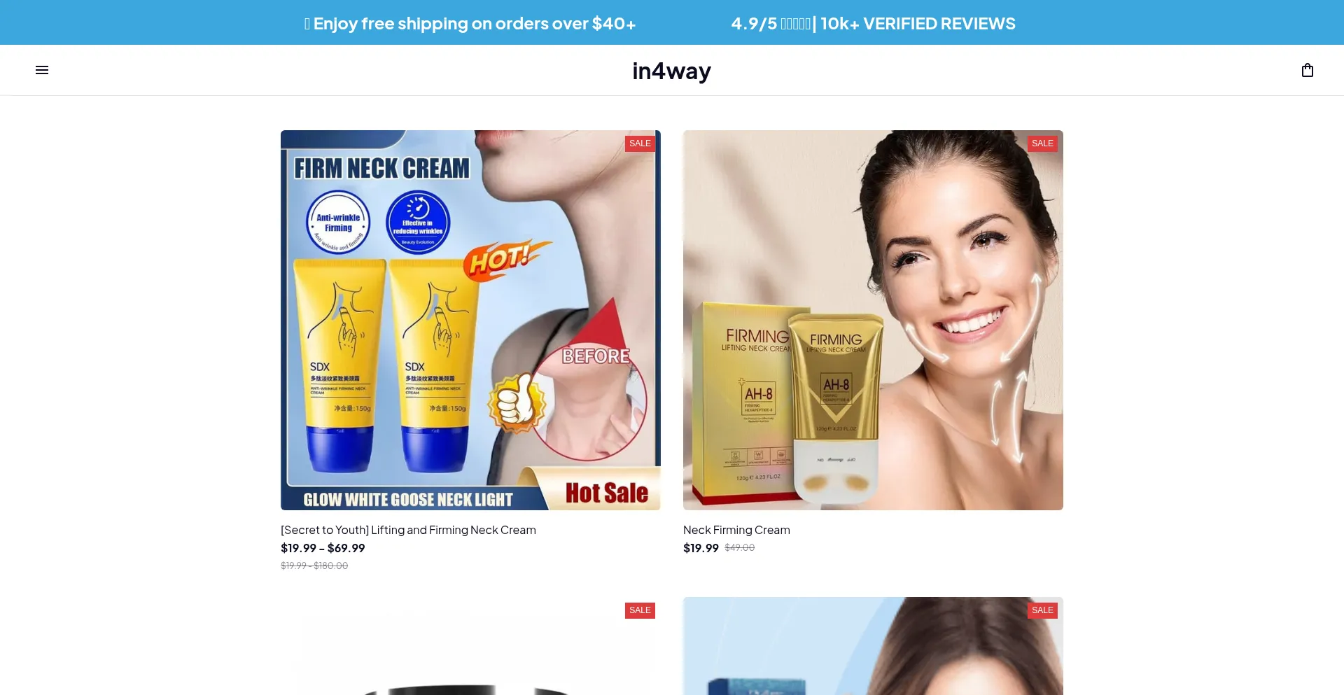 Website screenshot of In4way.com