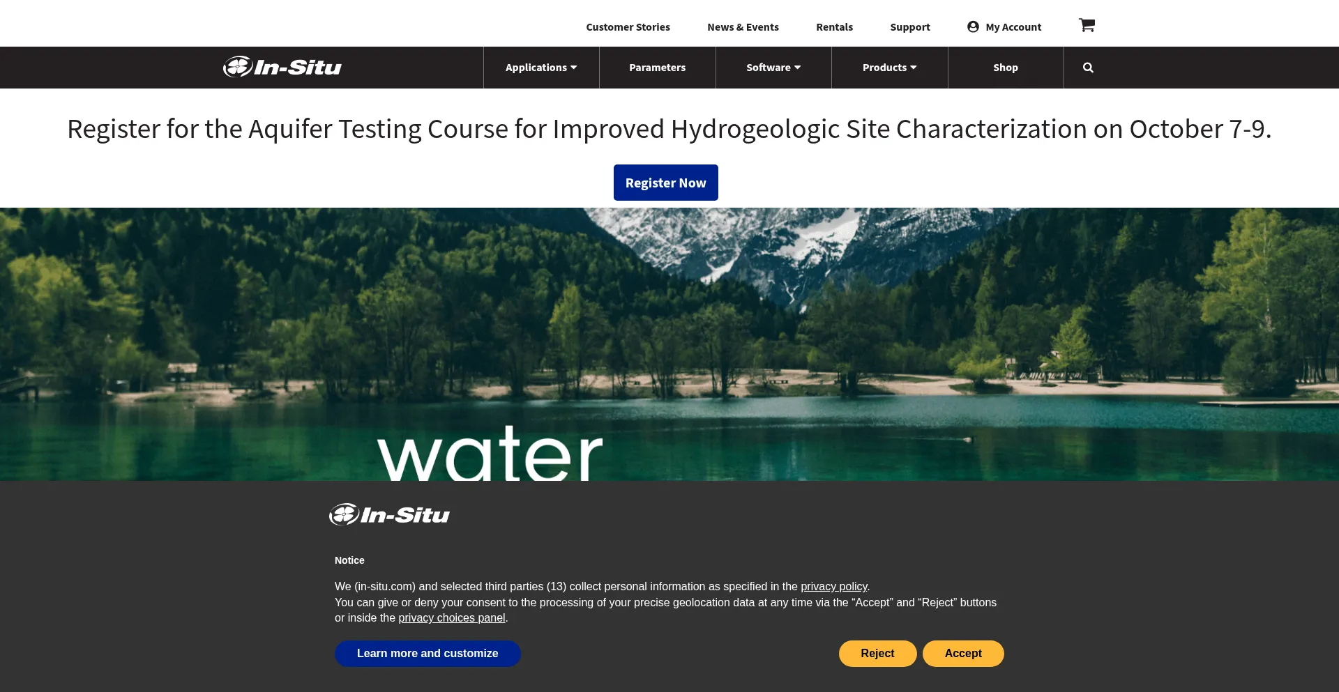 Website screenshot of In-situ.com