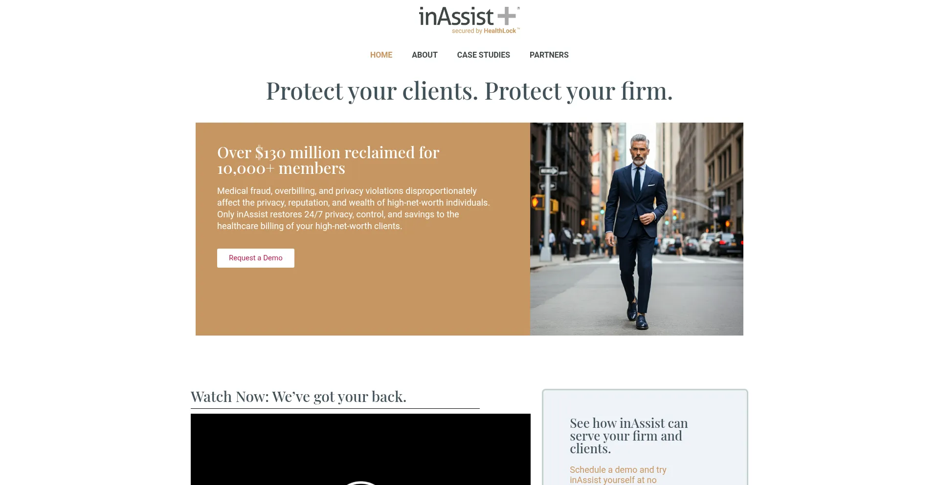 Website screenshot of Inassist.com