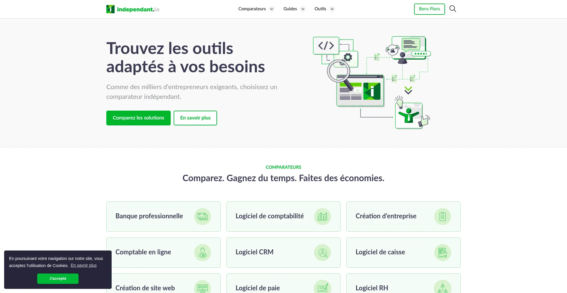 Website screenshot of Independant.io